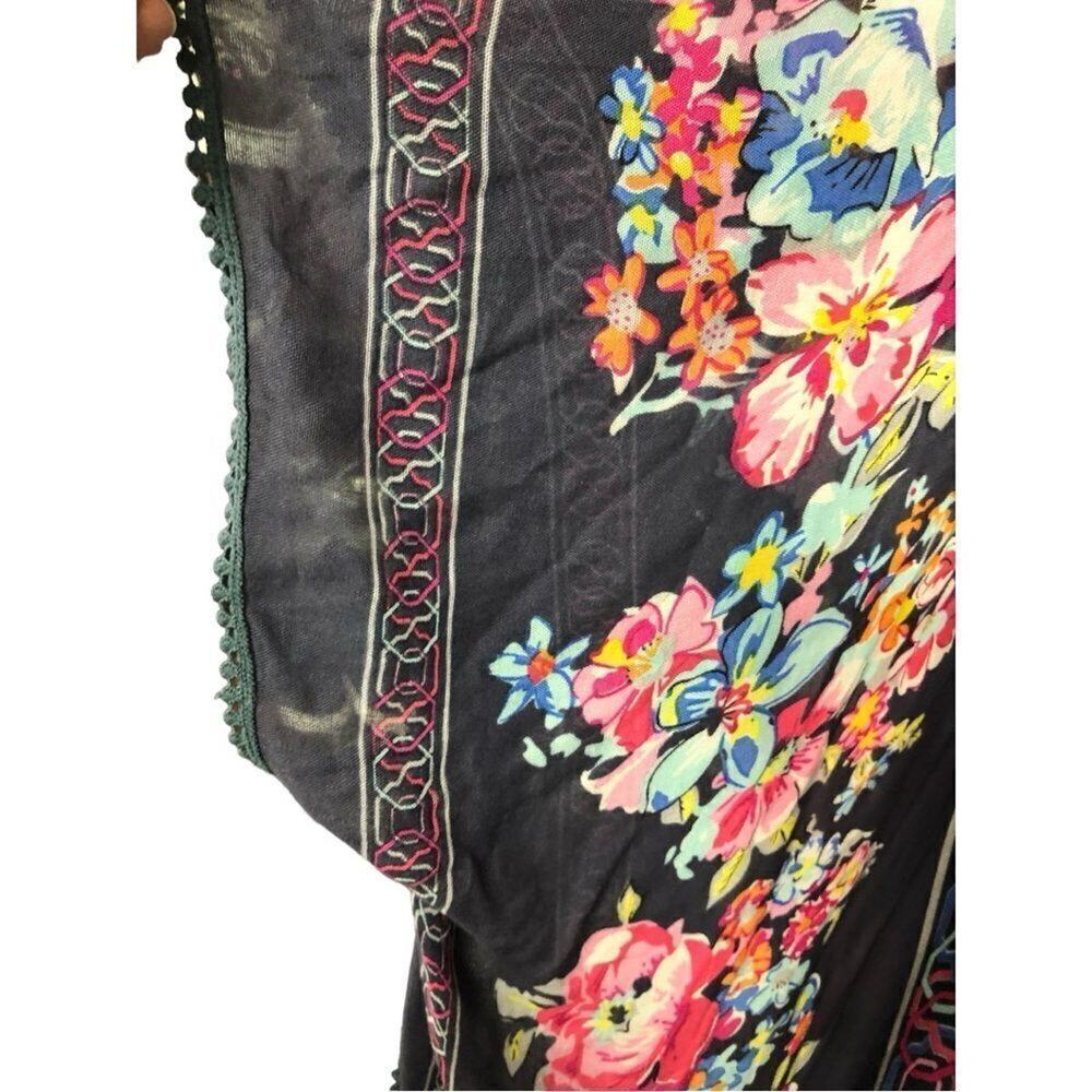 Woven Heart Kimono Floral Crochet Fringe Cardigan - Picture 9 of 11